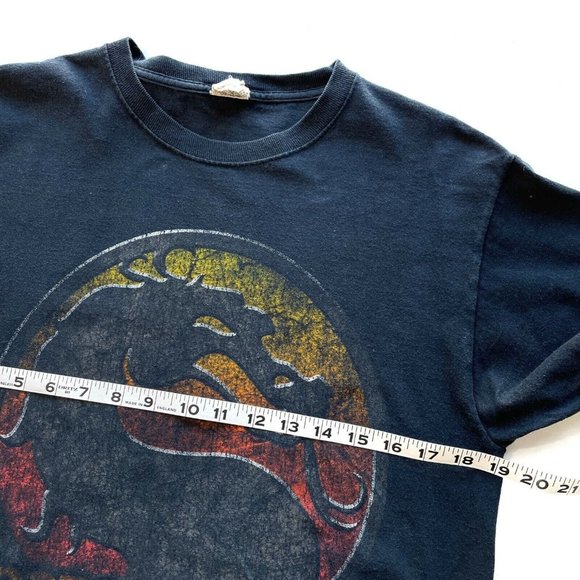 Vintage Mortal Kombat MEDIUM Logo Short Sleeve Cotton TShirt Adult Black Jerzees - Picture 7 of 8